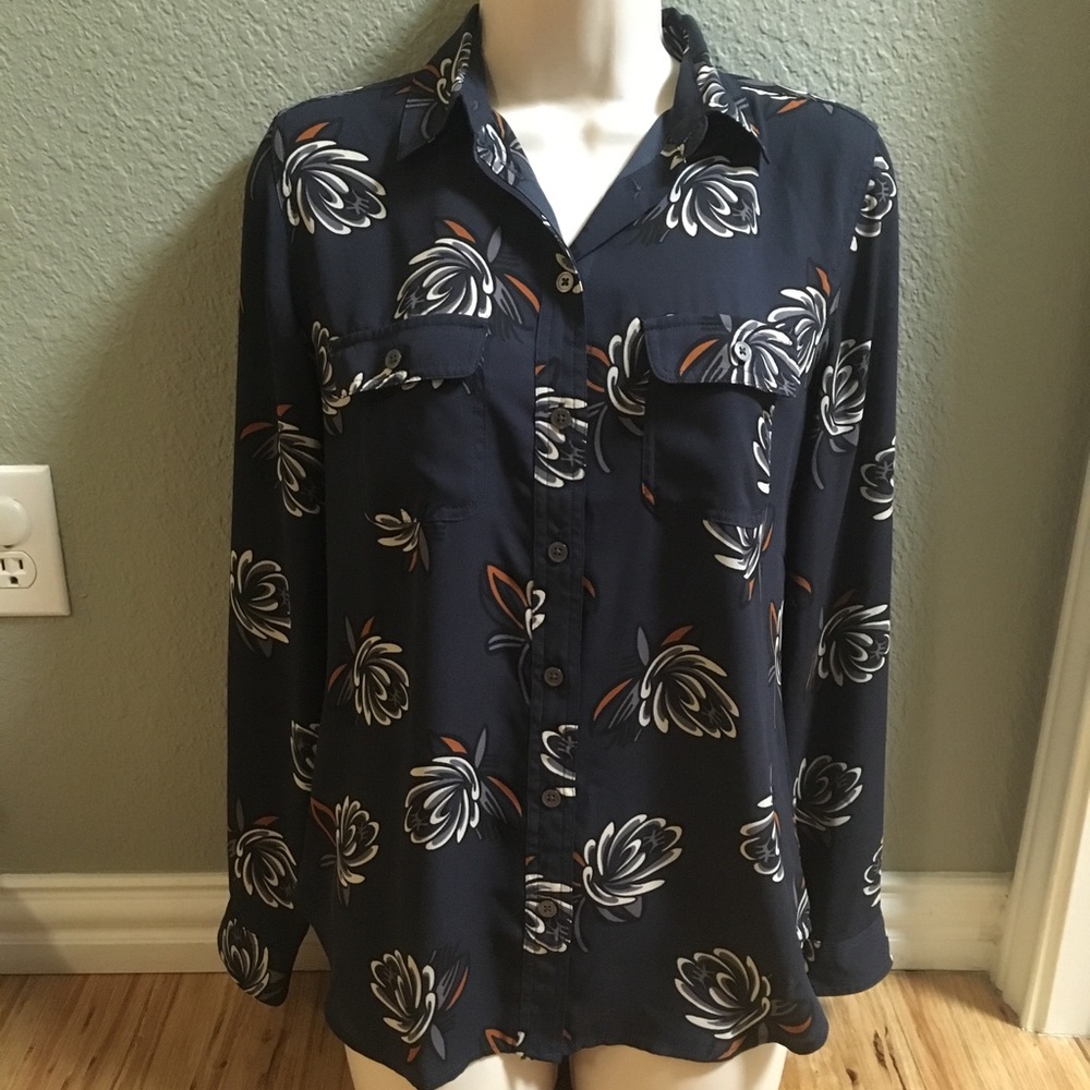 LOFT Floral Utility Blouse